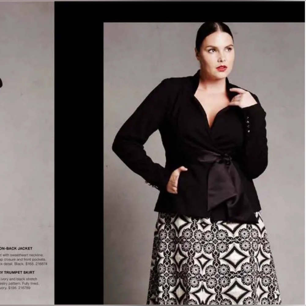 Isabel Toledo x Lane Bryant Gold Foil with Black Design Skirt - Picture 2 of 8